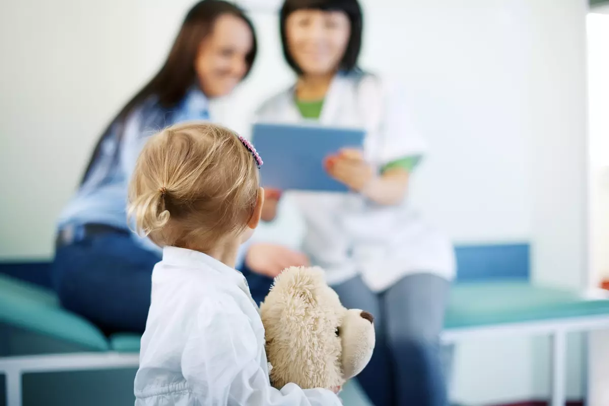 Little girl doctors office